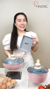 Chảo La gourmet Shogun Mini 20cm Chống Dính Cao Cấp Bền Dùng Được Bếp Từ Có Nắp - Chính Hãng