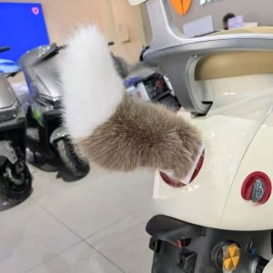 Cute Electric Wagging Plush Tail for Car  Remote Control Moving Fox Tail Decoration Universal for Scooter Motorcycle