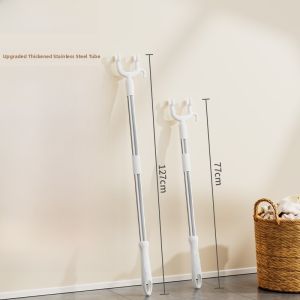 Stainless Steel Retractable Clothes Drying Rod Clothes Hanger Clothesline Clothespin Clothes Storage Organization Tool