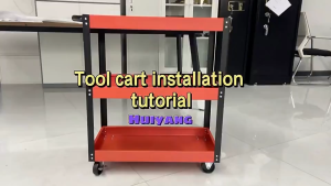 SUM Heavy Duty Tool Cart 500kg Load Capacity 3 Tier Metal Trolley with Removable Trays Rolling Tool Organizer for Automotive Garage Workshop