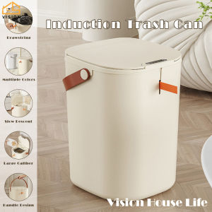 20L กระป๋องถังขยะเซนเซอร์ อัตโนมัติ พร้อม ที่จับถังขยะเซนเซอร์อัจฉริยะ กระป๋องฝุ่นอัจฉริยะสำหรับห้องนอนห้องนั่งเล่นถังขยะ