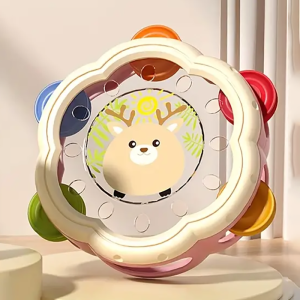 Đồ Chơi Lục Lạc Trống Tay Âm Nhạc Montessori Cho Trẻ Sơ Sinh Đồ Chơi Giáo Dục Tương Tác Cho Bé Đồ Chơi Cảm Giác Cho Trẻ Sơ Sinh Quà Tặng Cho Trẻ Sơ Sinh - Nhựa ABS 17x17cm