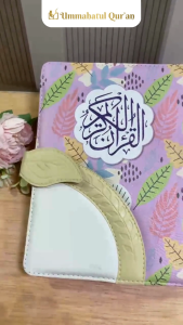 Al-Quran Waqaf Kaleb Jaket Kancing Ukuran A5 Isi Blok Latin Terjemah Perkata Desain Daun Ungu