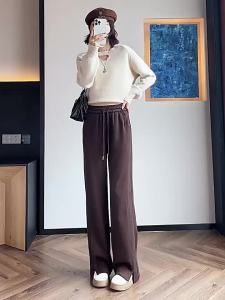 High-waisted Loose Wool Trousers