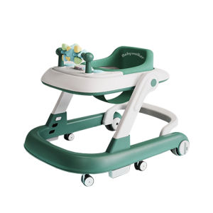 Beige Baby walker Anti-O-Leg Foldable Portable Adjustable Height baby walker With Music Learning Walker Baby Gear Walkers