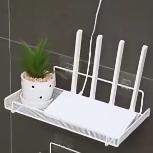 Wall Hanging Storage Rack WiFi Router & Set Top Box Wall Mount Bracket Shelf