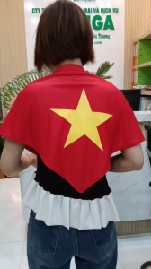 khăn quàng cờ đỏ sao vàng 2 lớp khăn choàng hình tam giác cờ tổ quốc - nón sao vàng