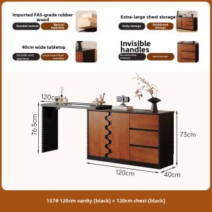 QUYUAN | Vintage Solid Wood Dressing Table Corner Desk