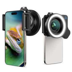 apexel | APEXEL HD 10-20X Zoom Macro Lens with LED Fill Light Micro Jewelry lenses for iPhone Samsung all Smartphones Eyelash Macro photo