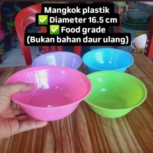 [ 12 PCS ] mangkok plastik tebal / mangkuk es campur / bakso / sayur / lauk / warna warni / souvenir / seblak