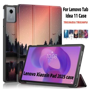 For Xiaoxin Pad 2025 New Case 11inch TB336ZU Leather Trifold Flip Cover Stand Tablet Funda for Lenovo Tab Idea 11 TB336FU Case