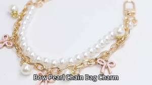 Dây Đeo Túi Xách Vàng Dây Nối Dài Túi Hai Lớp Ngọc Trai Nơ Hồng Phụ Kiện Trang Trí Túi Xách Nữ Quà Tặng