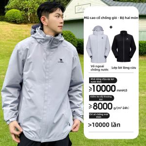 CAMEL | Áo Khoác Ngoài Trời Chống Nước Chống Gió Ba-trong-một Có Thể Tháo Rời
