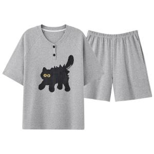 Bộ đồ ngủ nữ MiiOW bằng cotton tay ngắn họa tiết hoạt hình