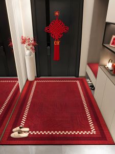 Customizable New Year Red Door Mat