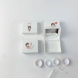 Young Girl Cute Partner box Contact Lens Case 1 pair per Box-Random With Mirrow