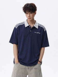 V37 | Color Block Stripes Mens Polo Shirt