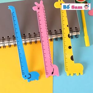 Set 10 Thước kẻ con hươu con voi 15cm học sinh dễ thương cute đồ dùng học tập cho bé Shop Bố Sam