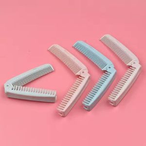 Portable Folding Wheat Straw Comb Anti-Static Hairdressing Makeup Brush Home Use Curling Iron Personal Care Tool Compact Size