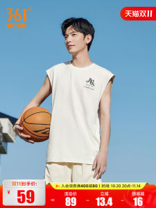 361° Mens Sporty Sleeveless Vest Breathable Casual round Neck T-Shirt Loose Fit Pure Color Summer 2025 Fashion Trend