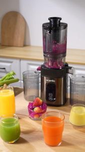 ecentio Smart Slow Juicer Blender 1000ML Smart Touch ekstraktor Jus 112mm Big Mouth Easy Buah Juser Buah Pembuat Tanpa Ampas Sari Buah Juicer manual Latatl