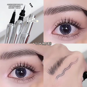 2 in 1 Double-ended Lower Eyelash Stamp with Eyeliner DIY Waterproof Eye Liner Seal Cosmetics for Beginner Korean Makeup Tools