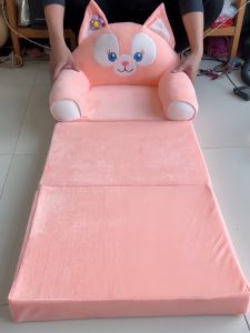 Kids Foldable Cartoon Sofa Cute Nap Bed Lazy Chair Perfect for Nursery and Kindergarten Removable and Washable