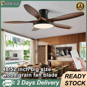 Gogeous ceiling fan with light modern 42/48/52 inch 6 speed ceiling fan with tri color light and remote control ceiling fan light nordic ceiling fans heavy duty ceiling fan 5 blades big for living room bedroom dining room