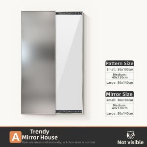 HAOJIUBUJIAN | Magnetic Concealed Sliding Full Length Mirror Stainless Steel