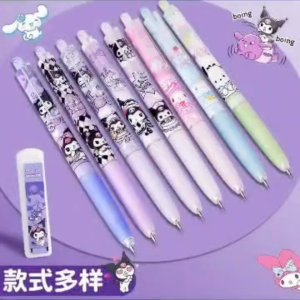 Set Pensel Kuromi Automatic Pencil Set 0.5mm Mechanical Pencil Students Cute Cartoon Stationery