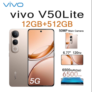 vivo | VIVO V50 Lite 5G 6.77" 120Hz Display 12GB+512GB 50MP Cam 6500mAh Long Lasting Battery Type-C Dual SIM Unlocked Smartphone