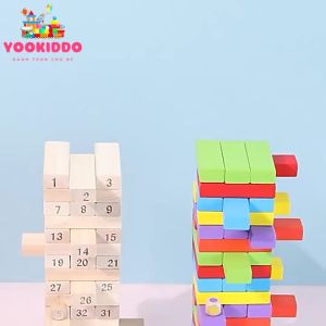 SIZE TO NHẤT 1 KG - Bộ Trò Chơi Rút Gỗ 54 Thanh loại số loại màu Folds High - YOOKIDDO Đồ Chơi Thông Minh Cho Bé