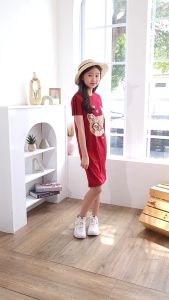 Daster Anak Perempuan Dress Fashion Anak Lengan Pendek umur 5-16 tahun