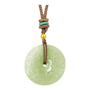 Valentine Gift 24K Gold Inlaid Jade Pendant