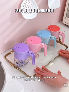 Sanrio Hello Kitty My Melody Dual-Purpose Seasoning Jar Kuromi Cinnamoroll Salt Pepper Sprinkle Scoop Container Spice Jars