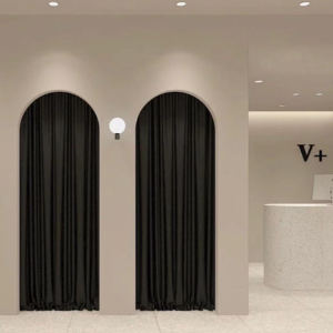 2024 New Arrival Fancy Partition Womens Clothing Store Fitting Room Door Curtain Customized Punch-Free Dressing Room Arched Door