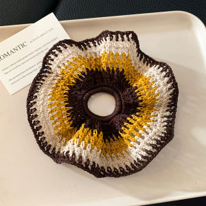 High-End Hand-Knitted Hair_ties for Women Fashionable Big Loop Elastics Hairs Ties Hair Wrap Fashionable Personality Headwear