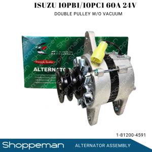 ISUZU 10PB1 10PC1 ALTERNATOR ASSEMBLY DOUBLE PULLEY WITHOUT VACUUM 60A 24V 1-81200-4591