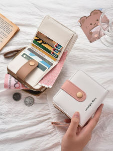 Japanese Style Compact Womens Wallet Short Foldable Coin Purse Card Holder Cute Small Popular 2025 New Model Youth PU Leather