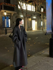District Ouyang Reversible Cashmere Coat Female Winter New Arrival Thickened Wool Woolen Fancy Long Woolen Coat