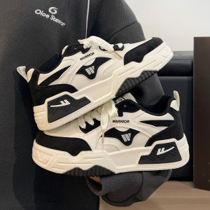 รองเท้าผ้าใบแบบสวมส้นหนาสไตล์เกาหลีสำหรับผู้หญิง 2025 รองเท้าลำลองแบบสวมบุขนแกะ หนา ทนทาน ระบายอากาศได้ดี หัวรองเท้าทรงกลม