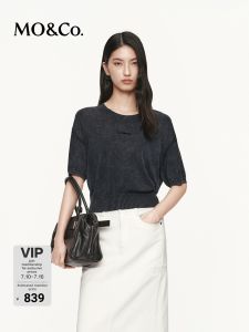 MO&Co. | Vinegar Cotton Metal Glitter Wash Faded Sweater