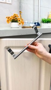 Towel Rack Over Door Towel Bar Hanging Holder Stainless Steel Bathroom Kitchen Cabinet Towel Rag Rack