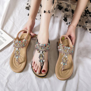 Womens Summer New Water Diamond Fashion Flat Sandals