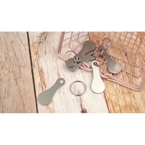 2pc Stainless Steel Supermarket Trolley Cart Tokenrings Keychain Portable Keychain Removable Shopping Trolley Token Coin Keyring