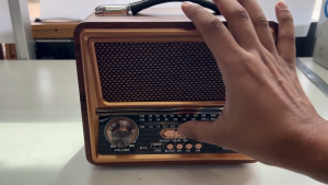 RAISENG R-2055BT FM AM SW 3 Band Vintage Retro Radio Rechargeable Radio With USB SD TF W Bluetooth Function Wooden Radio