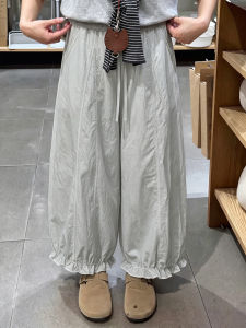 YAYANGREN | Summer Lightweight Ice Silk Palazzo Pants High Waist Short Girls Flower Bud Trousers