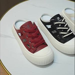 YB5106 New Mesh Half Slippers 2024 Summer Tide Hollowed Mesh Shoes Breathable Platform Height Increasing Casual Sneakers Slippers