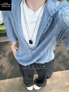 YOULIN | Lace-Up Breathable Mens Shirt