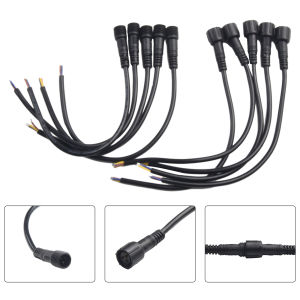 5 คู่ IP65 กันน้ํา 2/3-Pin 22AWG สายไฟ LED ชายและหญิงสายเชื่อมต่อ LED Light Bar Connector ทั่วไป DC อินเทอร์เฟซ